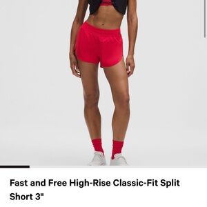 Lululemon Fast and Free Shorts